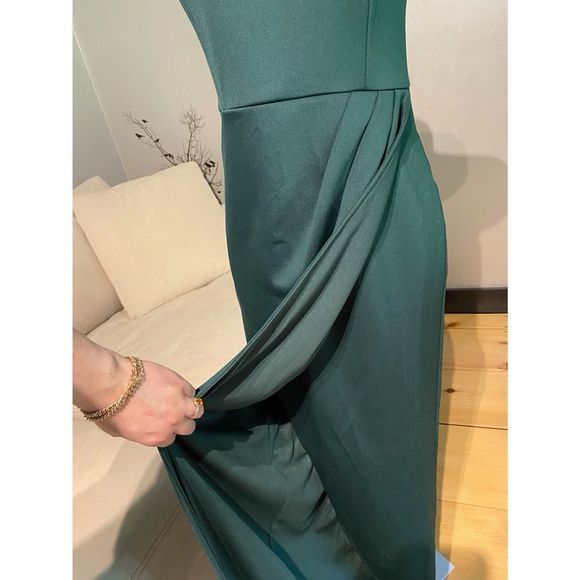 EMERALD STRAPLESS MIDI DRESS - Picture 4 of 5